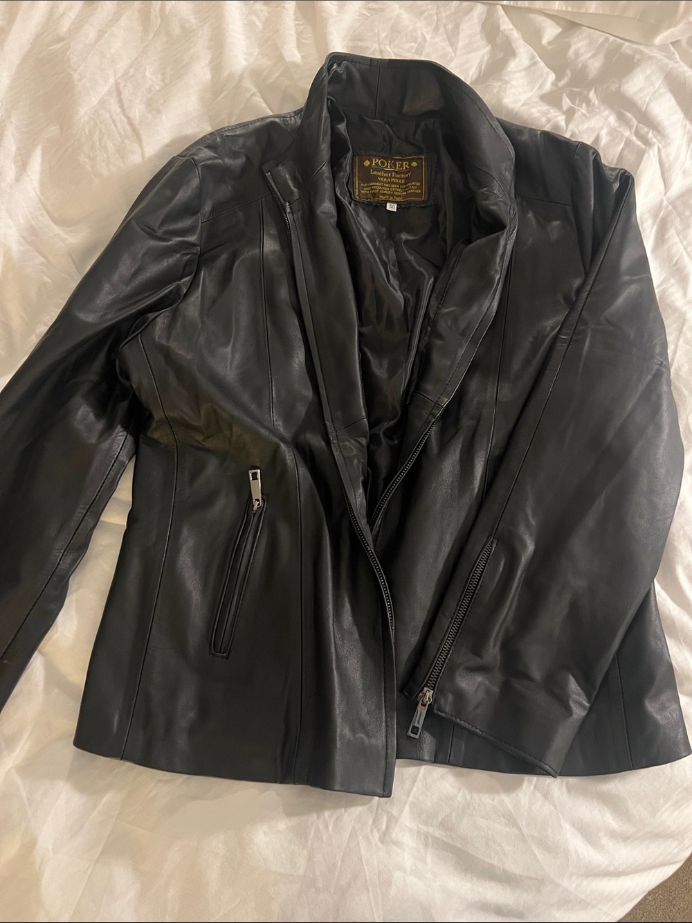 Leather Black Women's Zip Front Jacket